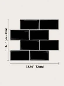 Subway Tiles Self Adhesive Kitchen Splashbacks, Peel and Stick Wall Tile Stickers, Stick on Tiles Splashback (, Thicker Design) - Black - View 2