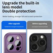 新款拼色邊框手機殼，無背板，相容於 iPhone 15 14 13 12 Pro Max Plus，防摔且具有散熱功能 - 紫色 - 查看 10