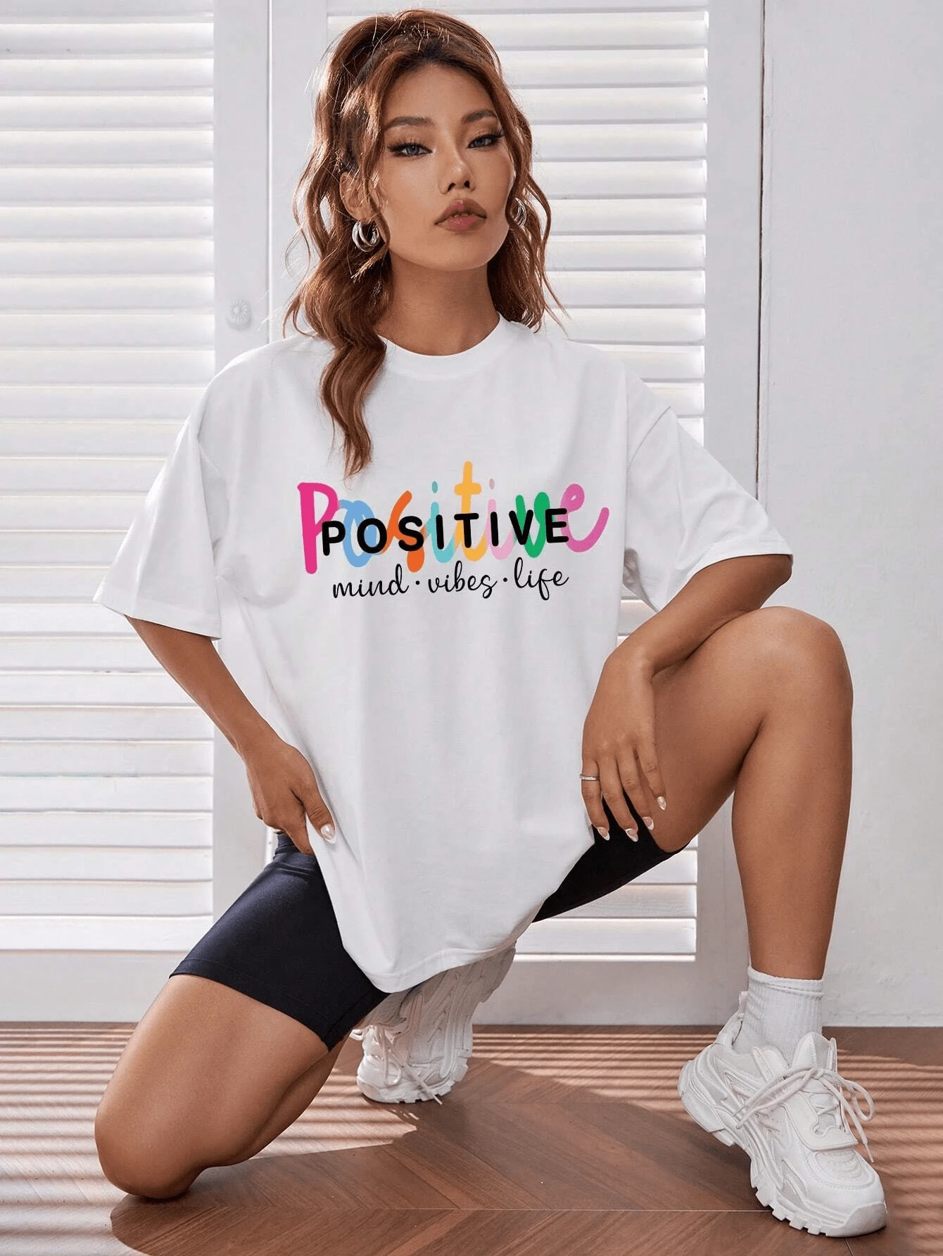 MURAMASA Slogan Print Drop Shoulder T-Shirt - 白色 - 查看 1