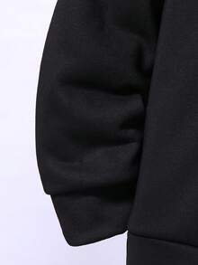 少女貓印花連帽衫和運動褲套裝 - 黑色 - 查看 3