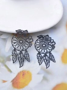 6入組黑色黃銅時尚女款耳環吊墜 - 6件 - 查看 9