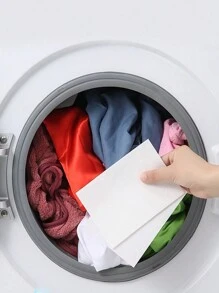50pcs/Pack Color Catcher Laundry Sheets, Anti-Dye Transfer, Clothing Color Absorber Sheets, Random Old Or New Packaging Delivery - White - View 6