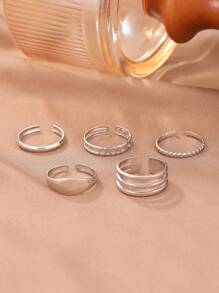 Aomogo 女士可调节不锈钢戒指套装，包括指关节戒指和拇指戒指，适合少女佩戴。