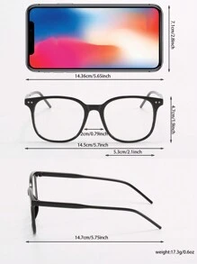 2pcs Women's Studded Square Transparent Glasses, Suitable For Daily Use, Accessories, Eyewear Set - Multicolor - View 5