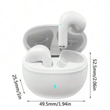 无线立体声防噪耳机，无线 5.3 耳机，高清音乐音效，无线充电和持久电池寿命 - 白色 - 查看 7
