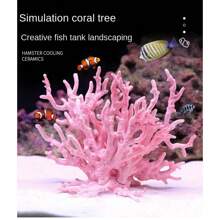 水族箱裝飾,逼真珊瑚礁和海草道具,人工硬化和枯萎珊瑚飾品 - 彩色 - 查看 1