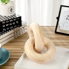 1件波西米亚风双链木质装饰工艺品，手工雕刻，适用于卧室、客厅、茶几、书架装饰，木质链环，适合节日派对、2024新年和春节礼物、生日装饰 - 原木色 - 查看 10