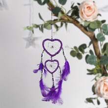 1pc Creative Heart Dream Catcher, Great For Car/Room Hanging, Perfect As A Gift For Mom, Valentines, Birthday Etc. - Rose Red - View 1