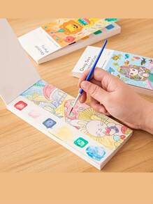 兒童水彩動物繪畫和彩色著色書,學生著色和繪畫書,包括水彩畫筆,繪畫和著色紙,藝術學習用品 - 彩色 - 查看 2