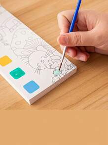 兒童水彩動物繪畫和彩色著色書,學生著色和繪畫書,包括水彩畫筆,繪畫和著色紙,藝術學習用品 - 彩色 - 查看 6