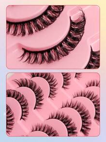 Asiteo 10 Pairs/Pack Fluffy Volume False Eyelashes Dramatic Messy Mink Lashes Wispy Long 8D Volume Fake Eyelash Strips Foxy Eye Lifting Look Extension Full Eyelash Strip To Lengthen And Volumize The Outer Corner Of Your Eye Beauty Makeup Strip Lashes,Lashes,Eyelashes,Fake Lashes - Black - View 6
