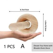 1件波西米亚风双链木质装饰工艺品，手工雕刻，适用于卧室、客厅、茶几、书架装饰，木质链环，适合节日派对、2024新年和春节礼物、生日装饰 - 原木色 - 查看 3