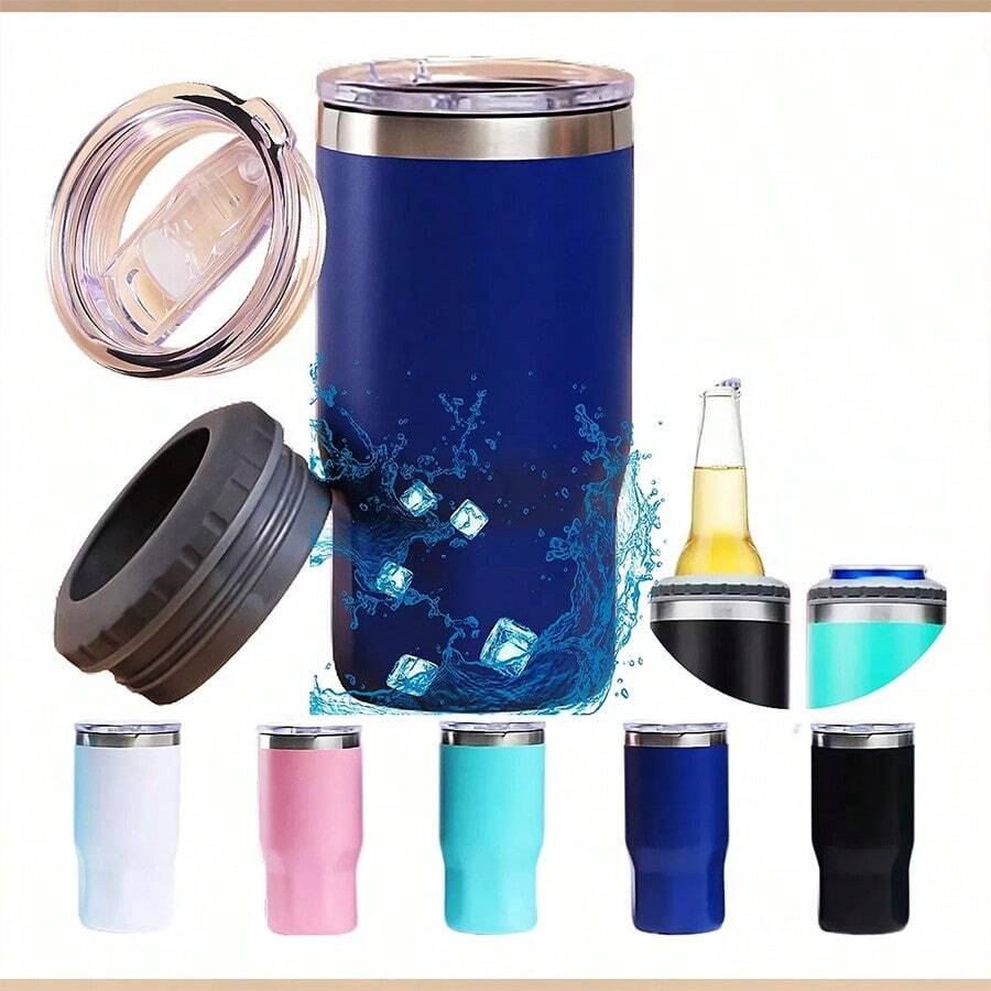 Can Holder 4 In 1 Stainless Steel Premium Quality 16oz Tumbler - 藍色 - 查看 1