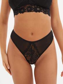 FINETOO 5 Piezas Bragas Sexys De Encaje Y Malla Para Mujeres
