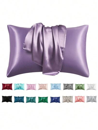 2 pcs Pillowcase for Hair and Skin, Silk Satin Pillowcase Pillow Cases Set of 2, Silky Pillow Cover with Envelope Closure