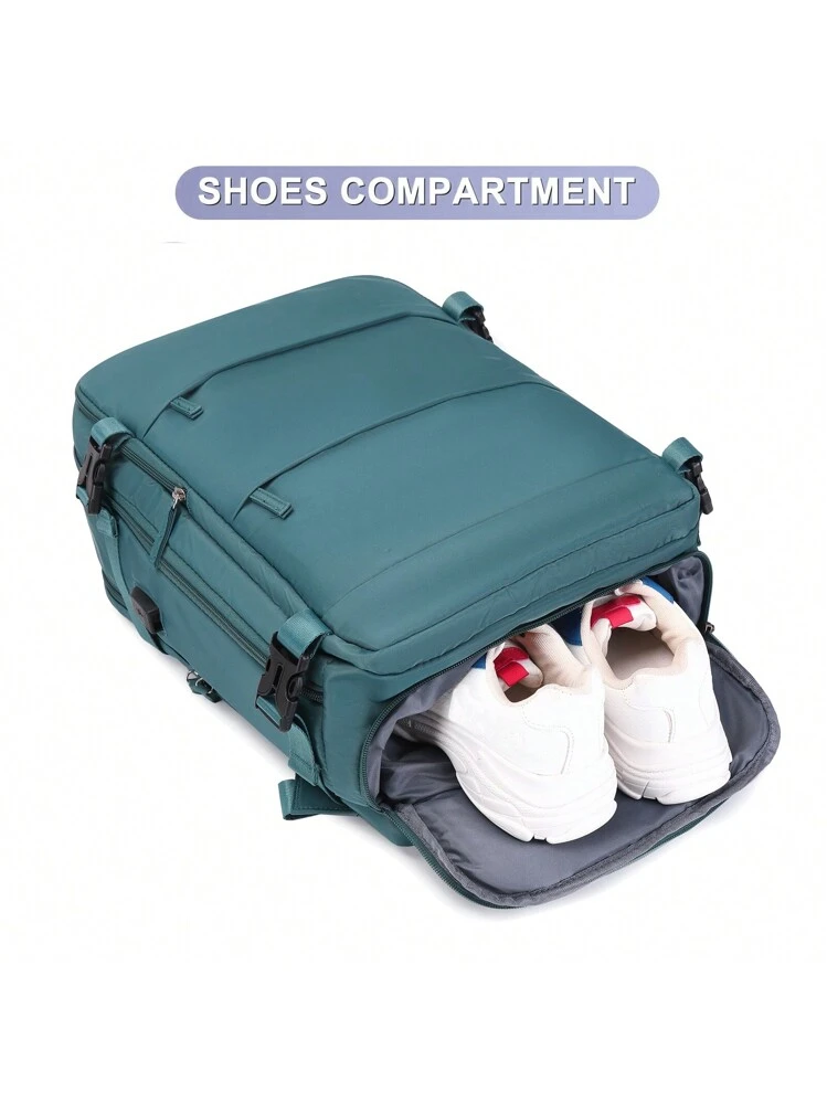 POSSOBAG Zaino Uomo Moda Impermeabile Con Porta USB – 25x41 Cm, Capiente Per PC 15 Pollici, Tasca Multifunzione, Per Scuola, Viaggio, Lavoro, Verde