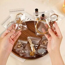 20pcs Transparent Pvc Jewelry Storage Bag With Sealing Function For Anti-oxidation Earrings & Other Accessories - Clear - View 3
