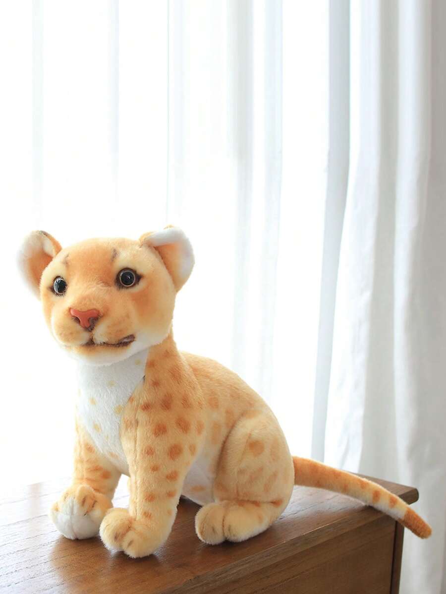 1個模擬棕色獅子動物娃娃毛絨玩具,家庭客廳裝飾睡覺玩具娃娃 - 棕色 - 查看 1