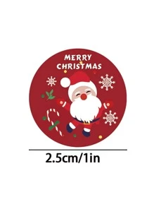 1roll Christmas Snowman Pattern Stickers - Multicolor - View 5