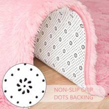 1入組柔軟蓬鬆雪糕絨毛地墊,適用於兒童房間,毛絨地墊,舒適可愛的幼兒房地墊,男女童臥室客廳家居裝飾墊,粉色地毯 - 粉色 - 查看 3