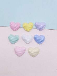 80pcs Mini Fabric Heart Shaped Diy Jewelry Accessories, Clothing & Bag Decoration Materials For Kids - Multicolor - View 3