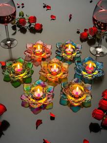 1 pièce Moule en résine pour bougeoir en forme de lotus, boîte à bijoux de conception maison, petit contenant à accessoires, boîte à bonbons pour décoration de table de la maison - Blanc - Voir 2