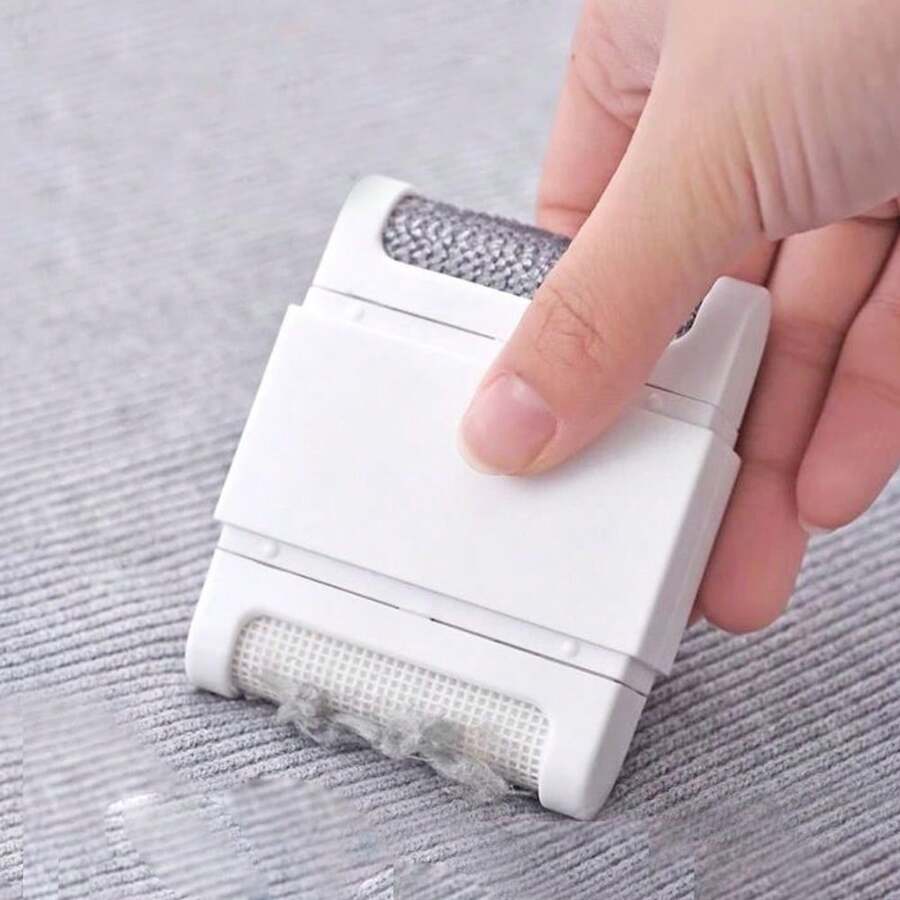 1入組雙頭手動迷你剃毛器,可攜式剃頭器,無電池剃布球剃毛器毛衣外套家居清潔工具 - 黑色