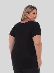 Plus Size Blouses - Black - View 4
