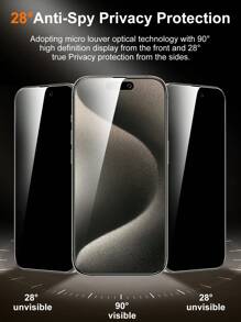 3 stuks anti-gluur privacy screenprotectors + 3 stuks koolstofvezel achterkant, betere bescherming, compatibel met iPhone 6-16 serie 6.1" telefoons: iPhone 14 6.1"/iPhone 13/iPhone 13 Pro 6.1"/15/15 Pro Max/iPhone 16/iPhone 16 Pro/iPhone 16 Pro Max cadeau voor verjaardag, familie, vrienden, gehard glas, anti-spionage, telefoon screenprotector, telefoonaccessoires