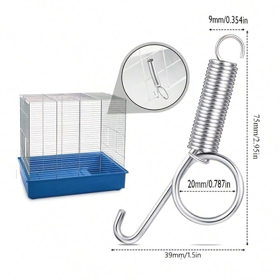 5pcs Spring Loaded Hooks For Pet Cages/Crates Rabbit Hutches Coop Door