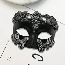 1pc Men'S Masquerade Mask For Ancient Greek, Roman, And Venetian Mythologies Themed Parties And Carnival - Silver - View 2