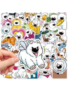 50 件薩摩耶犬卡通貼紙適用於 Diy 行李箱、筆記本、ipad、手機殼防水裝飾貼紙 - 彩色 - 查看 5