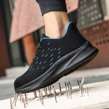 男士鋼頭工作鞋和安全鞋,防滑防刺穿工業建築靴