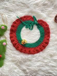 1入組寵物圍巾和蝴蝶結套裝,聖誕主題,適用於小型和中型犬和貓,為貓奴創造節日氛圍 - 紅色 - 查看 1