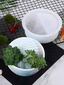 Diy裝飾製作,配件收納藝術盆景,階梯形多肉盆,使用矽膠、水泥、石膏、樹脂、膠模 - 白色矽膠模具 - 查看 4