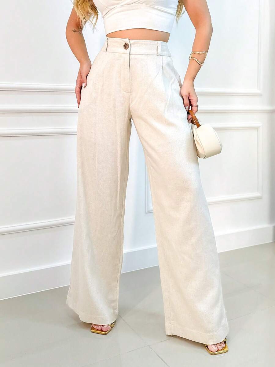 Women Pants - Beige - View 1