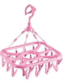 Varal De Roupas Intimas Rosa Prático 24 Prendedores Cuecas Calcinhas - Rosa Bebê - Visão 5