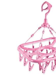 Varal De Roupas Intimas Rosa Prático 24 Prendedores Cuecas Calcinhas - Rosa Bebê - Visão 3