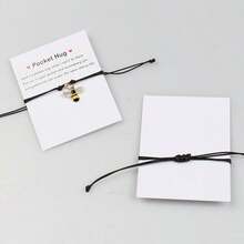 1pc, Bee Happy, Little Pocket Hug Bracelet, Positivity Encouragement Gift, Valentine Gift, Birthday Gift, Cheer Up Card, Cute Friendship Present, Gifts For Friends - Gold - View 9