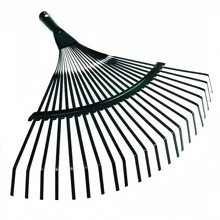 1 Rastrillo Para Hojas, 22 Púas Y Herramienta De Jardín Con Cabezal Agrandado Para Limpiar Y Recoger Fácilmente Las Hojas Caídas - Negro - Ver 6