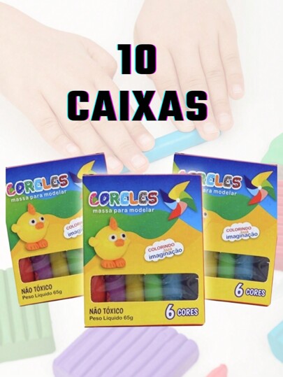 Kit 10 Massinhas para Modelar Colorida