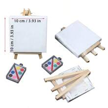 1set Mini Oil Paint Frame Set, Kids' Diy Drawing Rack, Sketching Blank Board, Creative Hand-Painted Oil Paint Frame, Art Students' Practice Canvas Frame Tool Set, Early Childhood Educational Toy Set - White - View 9