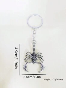 Western Fashionable Vintage Scorpion Keychain Pendant Decoration - Black and White - View 3
