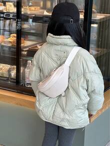 時尚pu童裝胸包/斜背包/腰包/字母設計背包,適用於休閒戶外活動 - 白色 - 查看 4