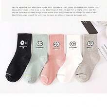 Thể Thao Ngoài Trời 5 Cặp/bộ Tất Thể Thao Nữ Dành Cho Thông Thường, Đi Xe Đạp, Chạy Bộ, Chiều Dài Giữa Bắp Chân - Xem 3