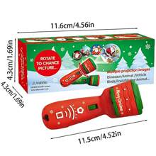1 Stück Weihnachtsprojektionslichter Kinder-Taschenlampenprojektor, Weihnachts-Diaprojektor, Taschenlampe, Bildung, Lernen, Weihnachtsmann, Elch, Schneemann, Baum, Jungen und Mädchen, Weihnachtsgeschenk (24 zufällige Weihnachtsmuster)