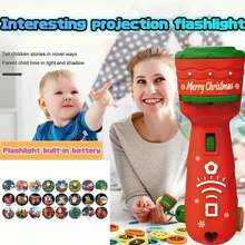 1 Stück Weihnachtsprojektionslichter Kinder-Taschenlampenprojektor, Weihnachts-Diaprojektor, Taschenlampe, Bildung, Lernen, Weihnachtsmann, Elch, Schneemann, Baum, Jungen und Mädchen, Weihnachtsgeschenk (24 zufällige Weihnachtsmuster)