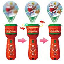 1 Stück Weihnachtsprojektionslichter Kinder-Taschenlampenprojektor, Weihnachts-Diaprojektor, Taschenlampe, Bildung, Lernen, Weihnachtsmann, Elch, Schneemann, Baum, Jungen und Mädchen, Weihnachtsgeschenk (24 zufällige Weihnachtsmuster)