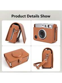 Mini EVO Case - Mini EVO Case With Shoulder Strap - In Brown Lychee Texture Horizonal Style