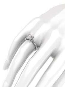 1 PC Classical S925 Sterling Silver Cubic Zirconia Rings Wedding Jewelry For Women Fine Jewelry Valentine'S Day Gift Engagement Bridal Jewelry